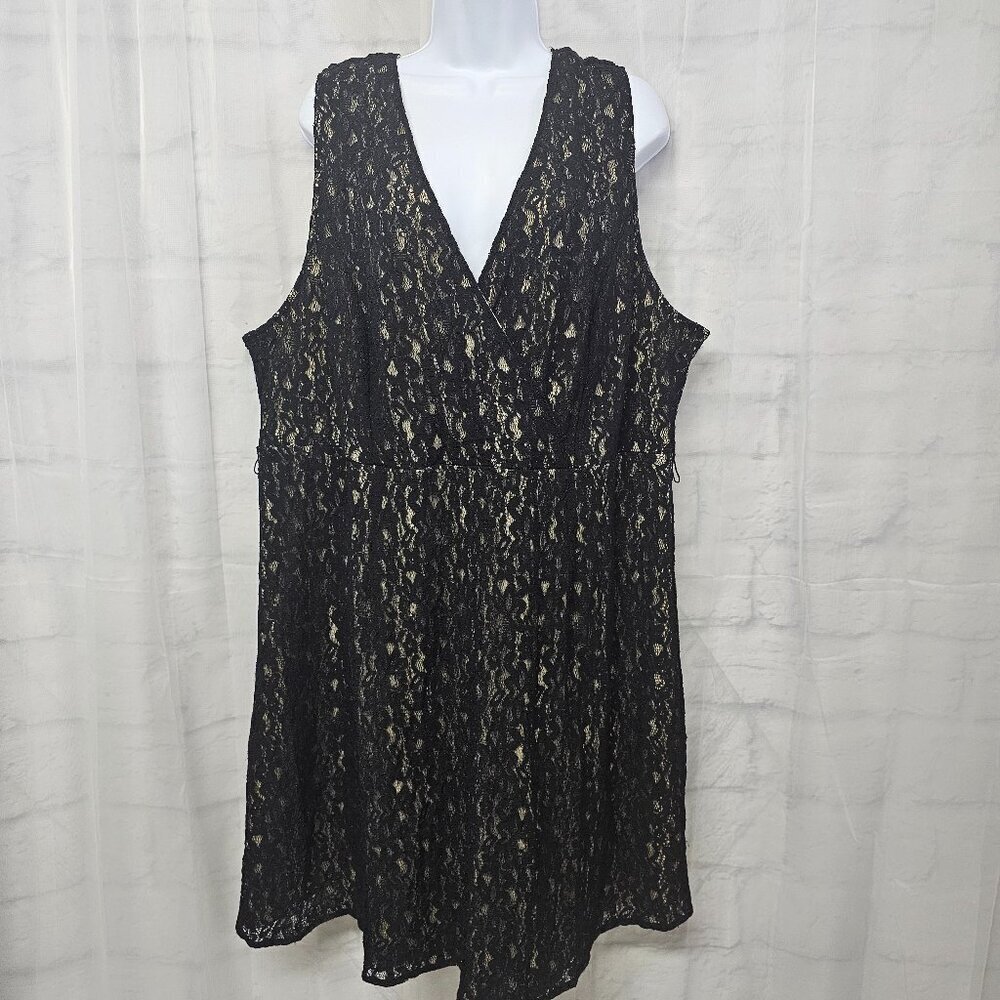 Lane Bryant Dress Black Lace Sleeveless Goth Whimsigoth Fairy Grunge 26